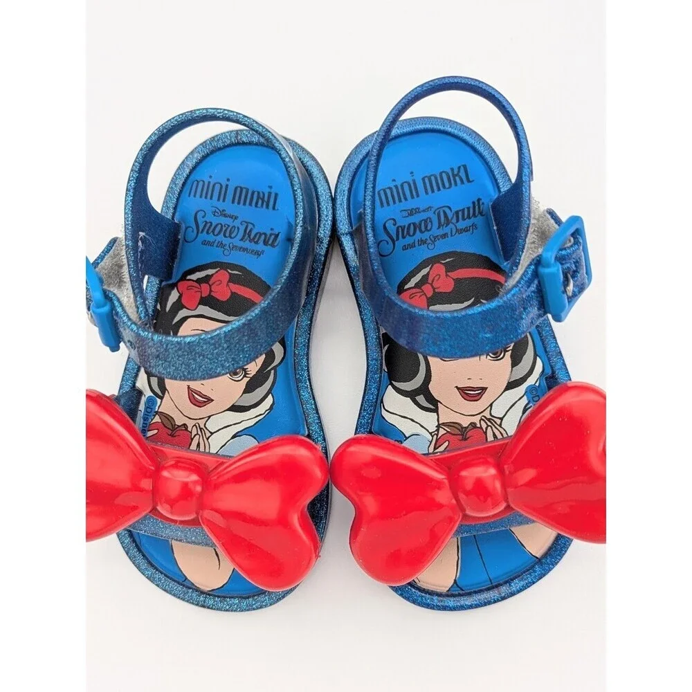 Mini Melissa Disney Snow White Sandals w/Red Bow Accent - Size 5